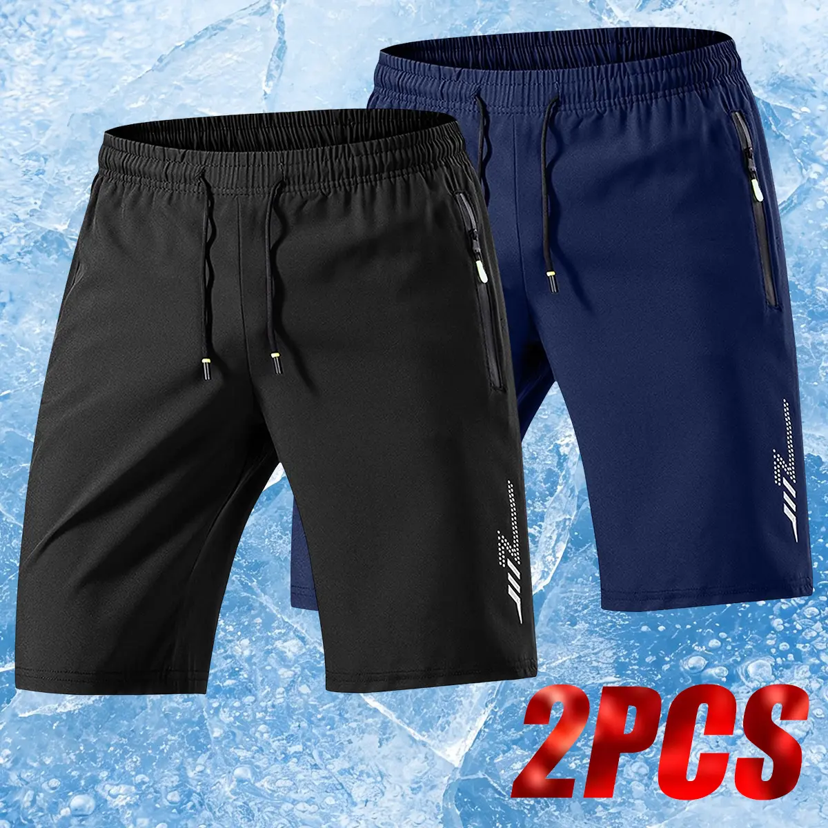 JOGWAVE 2PCS men’s solid-color drawstring shorts with pockets, men’s apparel, beach vacation casual athletic elastic-waist shorts with pockets, summer vibe breathable men’s fitness running shorts for summer, summervibes, men’s Bermuda shorts breathable fo