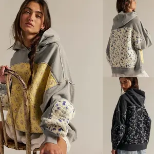 Fall/Winter 2025 Women's Hooded Embroidery Patchwork Sweatshirt Pullover Comfortable Casual Long Sleeve Black Printed Top Womenswear