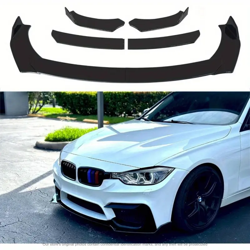 Premium Black-Round Polypropylene Plastic Universal Car Front Bumper Lip Chin Spoiler Splitter Body Kit, Easy Installation for Impreza, Civic, Golf, Subaru, Thoughtful Gift for Loved Ones - summerwins