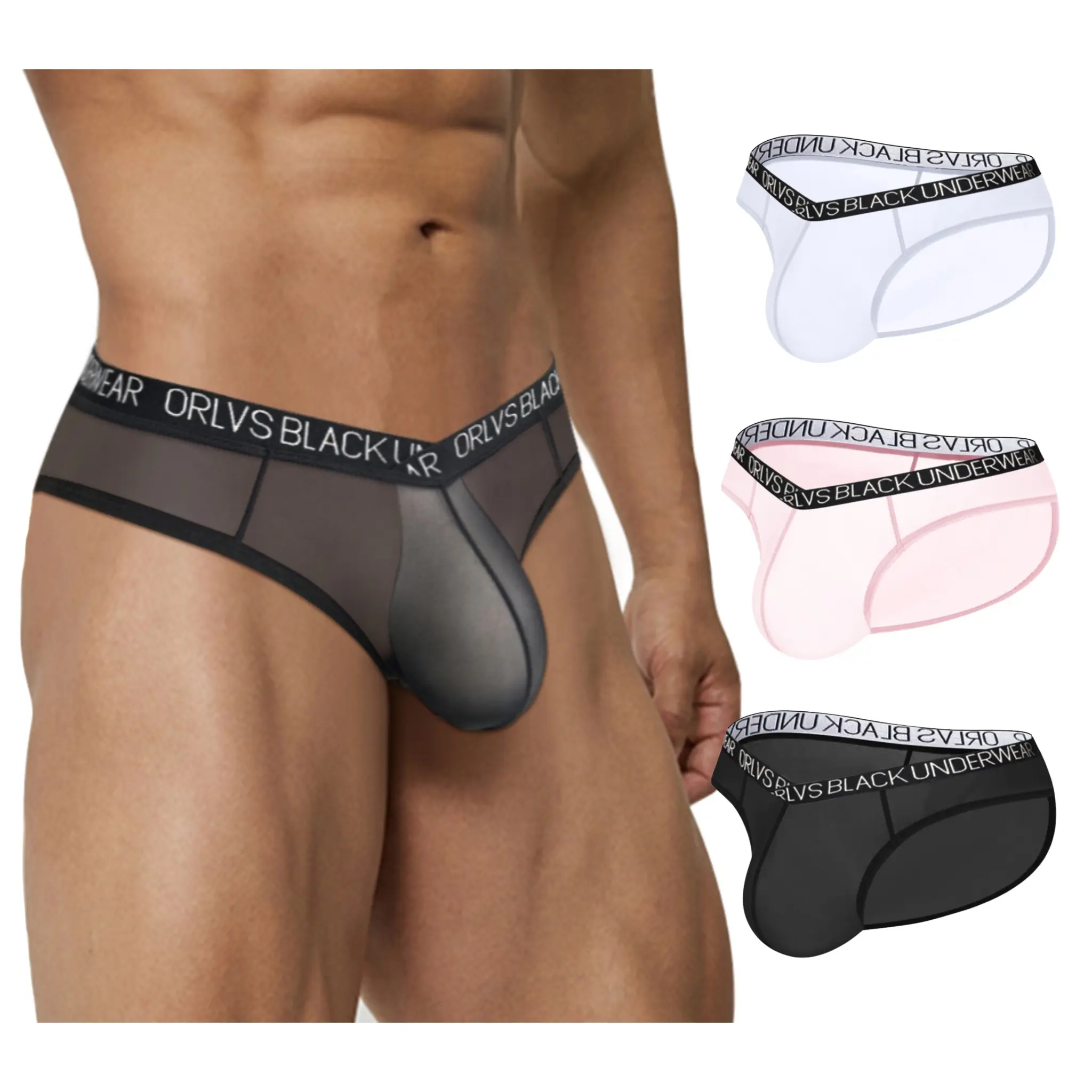 Transparent Men's Underwear Briefs Comfortable Low Wasit Ice Silk Sexy Men Panties Quick Dry Breathable antibacterial Underpants