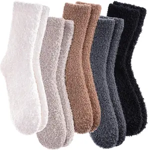 Fuzzy Slipper Socks Super Soft Microfiber Fluffy Cozy Winter Warm Fuzzy Crew Socks