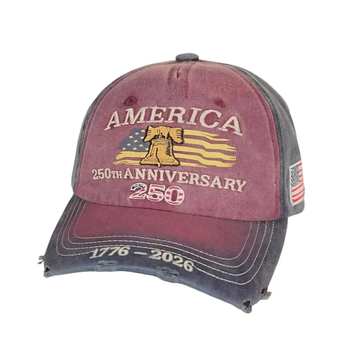 US 250th Anniversary Embroidered Baseball Cap, UPF 50+ Sun Protection Commemorative Hat Mother's Day gifts Party Authentic Premium Craftsmanship Limited Edition Vintage Wash