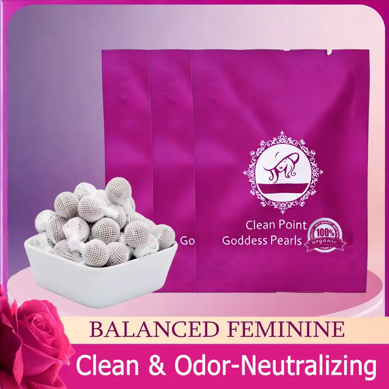 Feminine Intimate Cleanser with Pearl Extract - Organic Blend, Natural Fresh Herbal Plant Extracts, Antibacterial, Soothing, Gentle Cleansing, 12 Months Shelf Life, Mild Daily Care for All Skin Types (Individual Wrap)