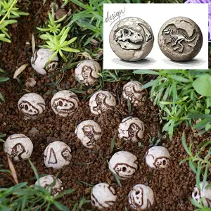 20pcs Unique Dinosaur Fossil Resin Statue, Mini Garden Outdoor Decor Stone, Lawn Path Bonsai Decoration, St Patrick's Day Holiday Gifts