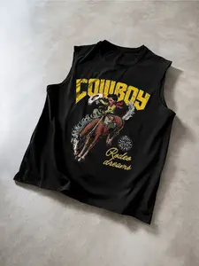 Men's Summer Casual Vest Top, Sleeveless, Ultimate Breathability, Trendy Letter Print Design, Fashion, Perfect for Daily Wear, Outdoor Gatherings, Sports