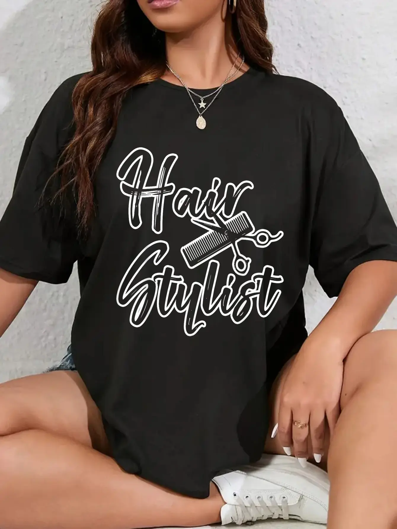 100% Cotton Funny Hair Stylist T-Shirt Styling Love Salon Scissors Gift T-Shirt