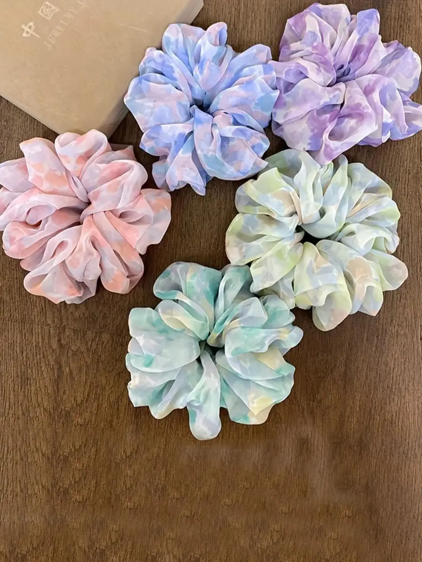 Ombre Colorful Scrunchies, Elegant Hair Accessories for Women, Minimalist Headwear for Thick Hair, Fashion Hair Accessories for Party, Daily Decor, Fashionable Hair Accessories
