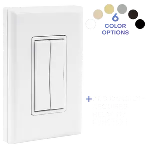 DUAL ROCKER BATTERY-FREE WIRELESS LIGHT SWITCH - add on only, requires receiver to function