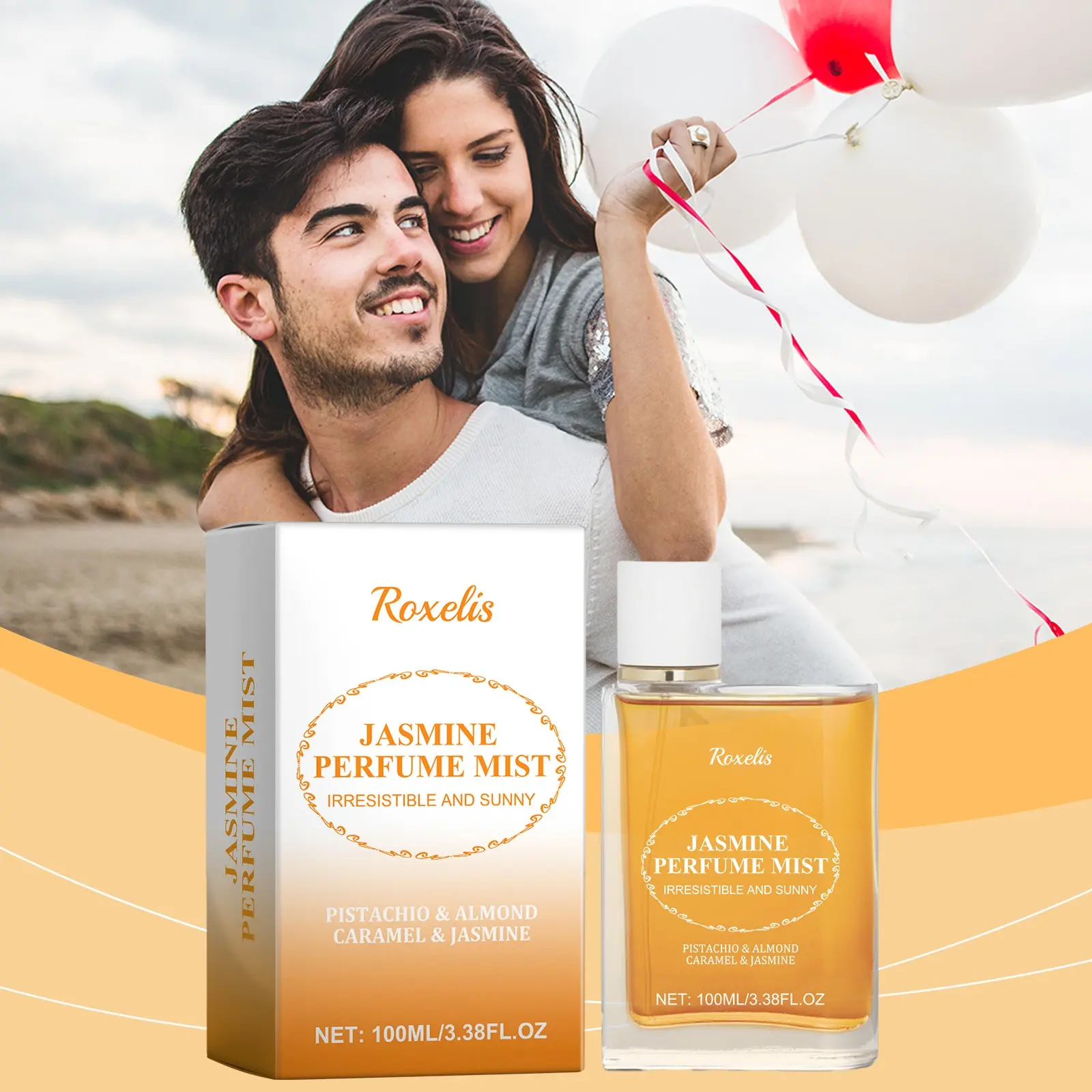 Women's Long-Lasting Jasmine Woody Floral Fragrance Perfume, Moisturizing Non-Greasy Scent, Gentle Skin Care Essence