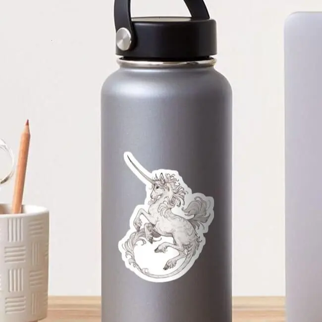 Medieval Fantasy Unicorn Sticker, Magical Animal Vinyl Decal, Mythical Graphic