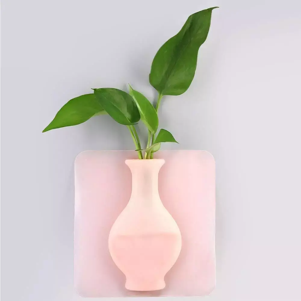 Reusable Silicone Self-Sticking Flower Pot Silicone Magic Vase on Refrigerator Door, Windows, Glass Decoration. Leak Proof. Perfect Gift.