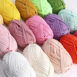 100g Premium Polyester T-shirt Fabric Yarn, 1 Piece Crochet & Knitting Yarn, Ideal for DIY Projects, T-shirts, Slippers & Baskets, Beginner Friendly Knitting