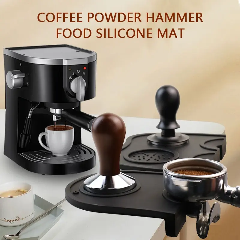 1pc Anti-Slip Espresso Tamper Mat, Food Safe Silicone, Barista Tool, Home Kitchen Bar, Coffee Shop, Model 504421