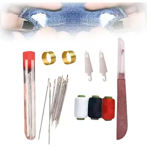 34PCS Sewing Tool Set, Hosenwelt Sewing Kit, Multi-Purpose Needles Thread Hand Repair Tools, Portable Sewing Working Kit, Sewing Working Kit for Beginners, Professional DIY Lovers (1 Set)