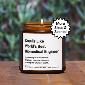 World’s Best Biomedical Engineer Soy Candle | Biomedical Engineer Gifts, Gift For Biomedical Engineer, Biomedical Engineer Birthday Gifts