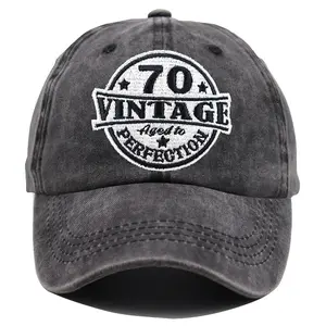 70th Birthday Decorations for Men Women, Vintage 70 Aged to Perfection Hat, 70 Years Old Adjustable Embroidered Baseball Cap, Happy 1955 Gifts for Him, Her, Wife, Husband, Friend, Sister, Coworker