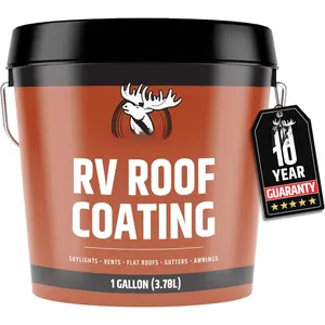 RV Roof Sealant- Professional-Grade Solar Reflective Flexible  Membrane Coating for EPDM, TPO, Fiberglass & Aluminum Camper & Travel - Brilliant White, 1 Gallon
