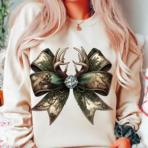 Camo Coquette Bow Sweatshirt T-Shirt, Camouflage Bow Tee, Coquette Camo Shirt, Coquette Hunting Shirt, Old School Camo Shirt, Deer Hunting Hoodie, Graphic tee, vacation outfit, Trending tee, sweatshirts for women, western clothing
