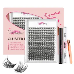 Venus Lash Clusters Kit 5-16mm False Eyelashes Clusters-Eyelash Clusters Natural Lashes DIY Lash Extensions Kit -Fake Eyelashes Clusters Wispy Lash Clusters with Invisible Band & Bottom Lashes