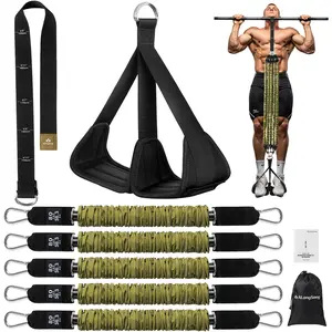ALongSong Pro Pull-Up Assist Bands Heavy-Duty 320-400lb Adjustable Resistance for Home Gym & Outdoor Training with Extra-Wide Footplate & Carry Bag - Workout Straps