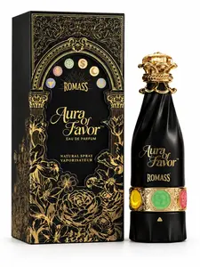 ROMASS Aura of Favor OudÉclat Eau de Parfum Spray 100ML, Oud Wood Cologne for Men, Rotating Lucky Symbol Bottle