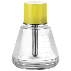 Clear Glass Pump Dispenser Bottle, 6 oz (180 ml), Refillable, Push-Down Pump