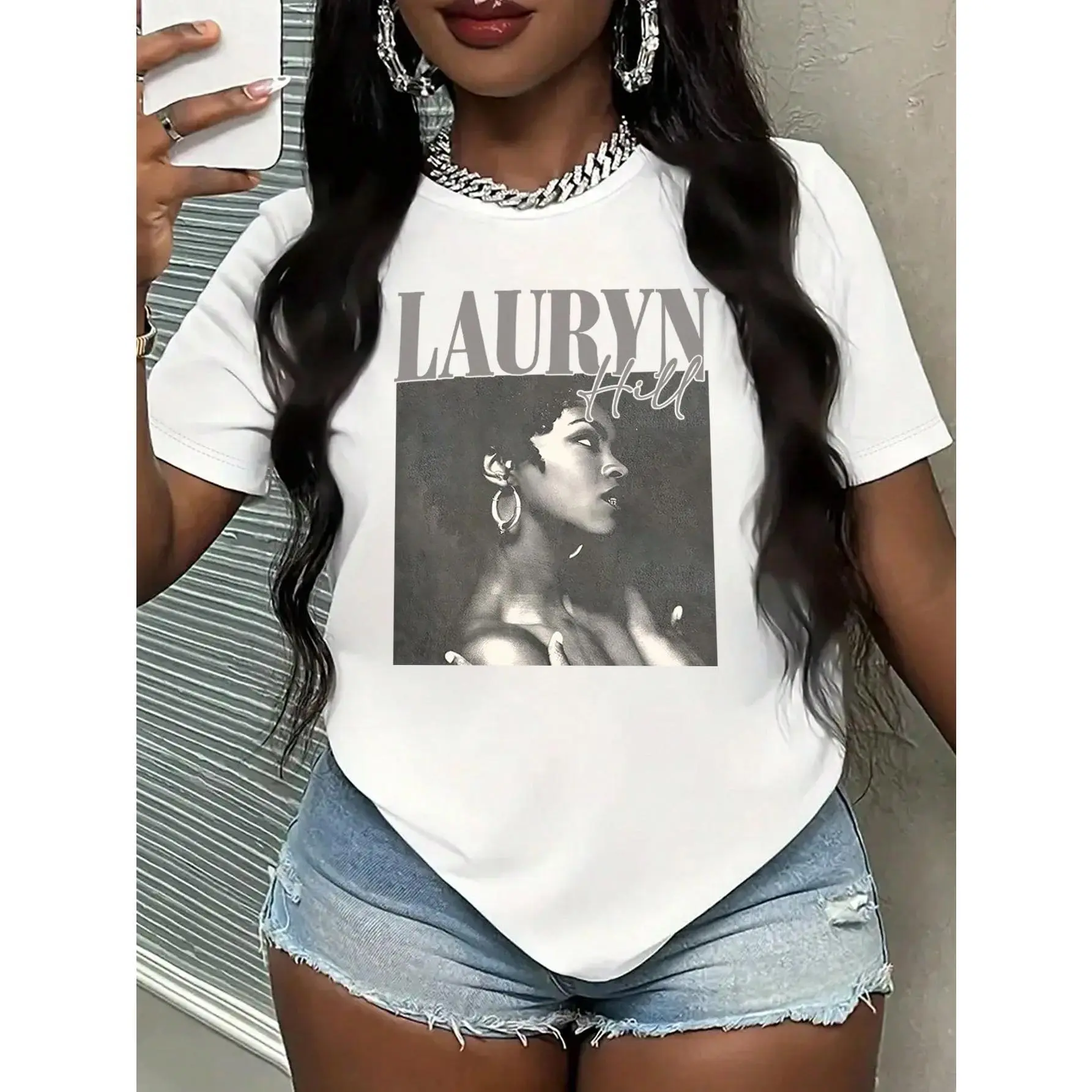 Letter & Animal Print Short Sleeve Casual T-Shirt Breathable Cotton