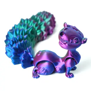 3D printed squirrel model toys, flexible joint animal doll statues, home and office desk decorations, holiday surprise gifts Ornaments