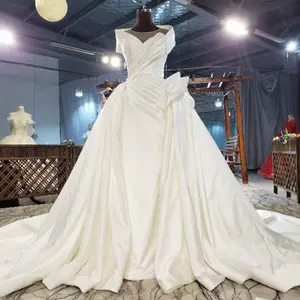 Ivory OFF Shoulder Satin Wedding Dress