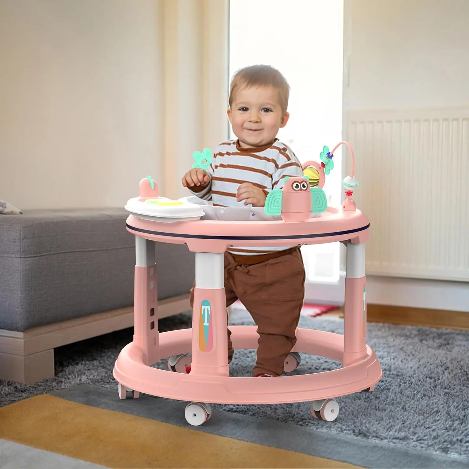 Baby Walker with 5 Adjustable Heights and 360 Degree Swivel Seat - Activity Center for Boys & Girls Babies 7-18 Months, Includes Music, Detachable Toys, Bounce Foot Pad - TikTok Shop Baby Walker with 5 Adjustable Heights and 360 Degree Swivel Seat - Activity Center for Boys & Girls Babies 7-18 Months, Includes Music, Detachable Toys, Bounce Foot Pad - TikTok Shop