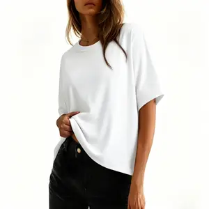 100% Cotton Women's Tops for Women,Loose Oversized Basic Tee,Comfortable Soft Fabric Flattering Fit - Womenswear,Unisex,Tshirt, Casual