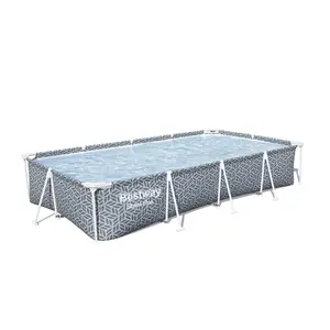 Bestway Steel Pro 12' x 6'7" x 26" Rectangle Above Ground Outdoor Swimming Pool Bestway Steel Pro 12' x 6'7" x 26" Rectangle Above Ground Outdoor Swimming Pool