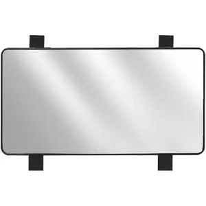 Car Mirror Visor, Car Vanity Mirror, HD Large Auto Visor Cosmetic Vanity Rearview with Straps, Auto Accessories Vehicle SunShading Cosmetic Makeup Rearview Fit for SUV, Sedan, Truck (Black)