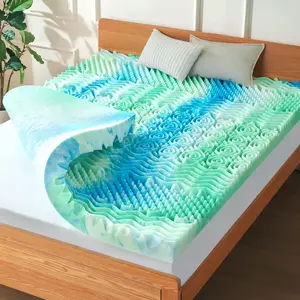 2 Inch 7-Zone  Memory  Mattress Topper Egg Crate Cooling Gel Infused Mattress Pad Bed Topper for   and   Soft & Breathable, CertiPUR- Certified