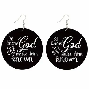 Women's Faith-Based Wood Dangle Earrings - Christian Bible Verse Chic Style Female Fashion Accessories, Ideal Gift for Her