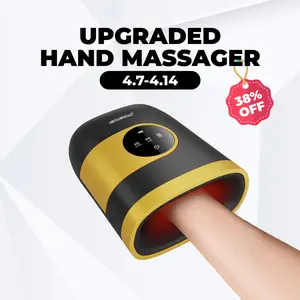 Big Promotion CINCOM Brand New Hand Massager, Cordless Finger Massager with Heat and Vibration, Adjustable Intensity and Temperature, with Clear Visible LED Screen, Rechargeable, Comfort, Great as a Gift for Friends or Family, Comfort