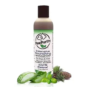 PawPurity Intensive Nourishing Dog Shampoo - 8oz - Allergy Relief | 100% Natural | for Pets of All Ages | Prevents Dryness, Itching, Redness | Conditions Skin and Coat | Herbal Lemongrass