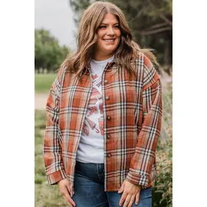 Campfire Nights Plaid Jacket- Burnt Orange