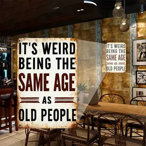 2D Flat - 1pc Humorous and Inspirational Rectangular Retro Plaque |   Old People Are Just So Strange, Suitable for Home Art Wall Decoration, Metal Tin Plaque, Size 8x12 Inches, Vin
