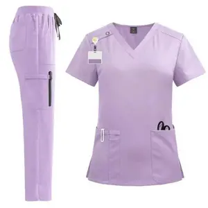 Lilac 2-Piece Nurse Scrub Set | Stylish Medical Uniform for Nurses & Doctors