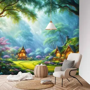 Enchanted forest, fantasy backdrops, game backdrops, magical forest, studio backdrops, removable wallpaper, peel and stick