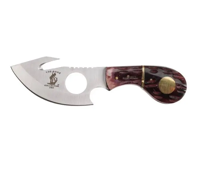 Bone Collector Bone Handle Skinning Knife with Gut Hook