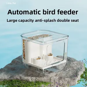 Small Pet Hanging Automatic Feeder Parrot Food Dispenser Anti Spill Bird Bath for Budgie Lovebird Cockatiel Supplies
