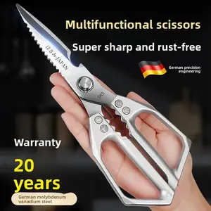 High-quality scissors Kitchen Scissors All Purpose - Stainless Steel Kitchen Shears, Sharp Silver Meat Scissors, Dishwasher Safe, Heavy Duty Poultry Shears, Japanese Cooking Scissors for Food, Chicken Bones, and Turkey – Perfect Father's Day Gift!