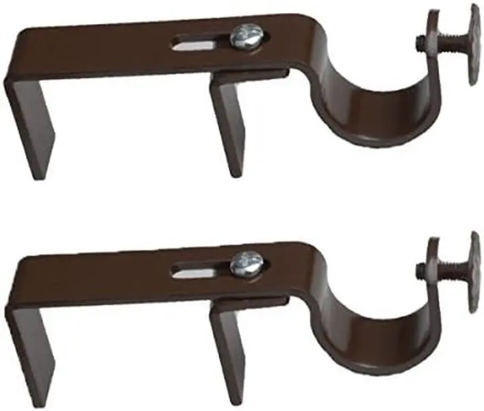 NoNo Bracket - No Drill Curtain Rod Bracket Attachment over Blinds (Brown set of 2) NoNo Bracket - No Drill Curtain Rod Bracket Attachment over Blinds (Brown set of 2)