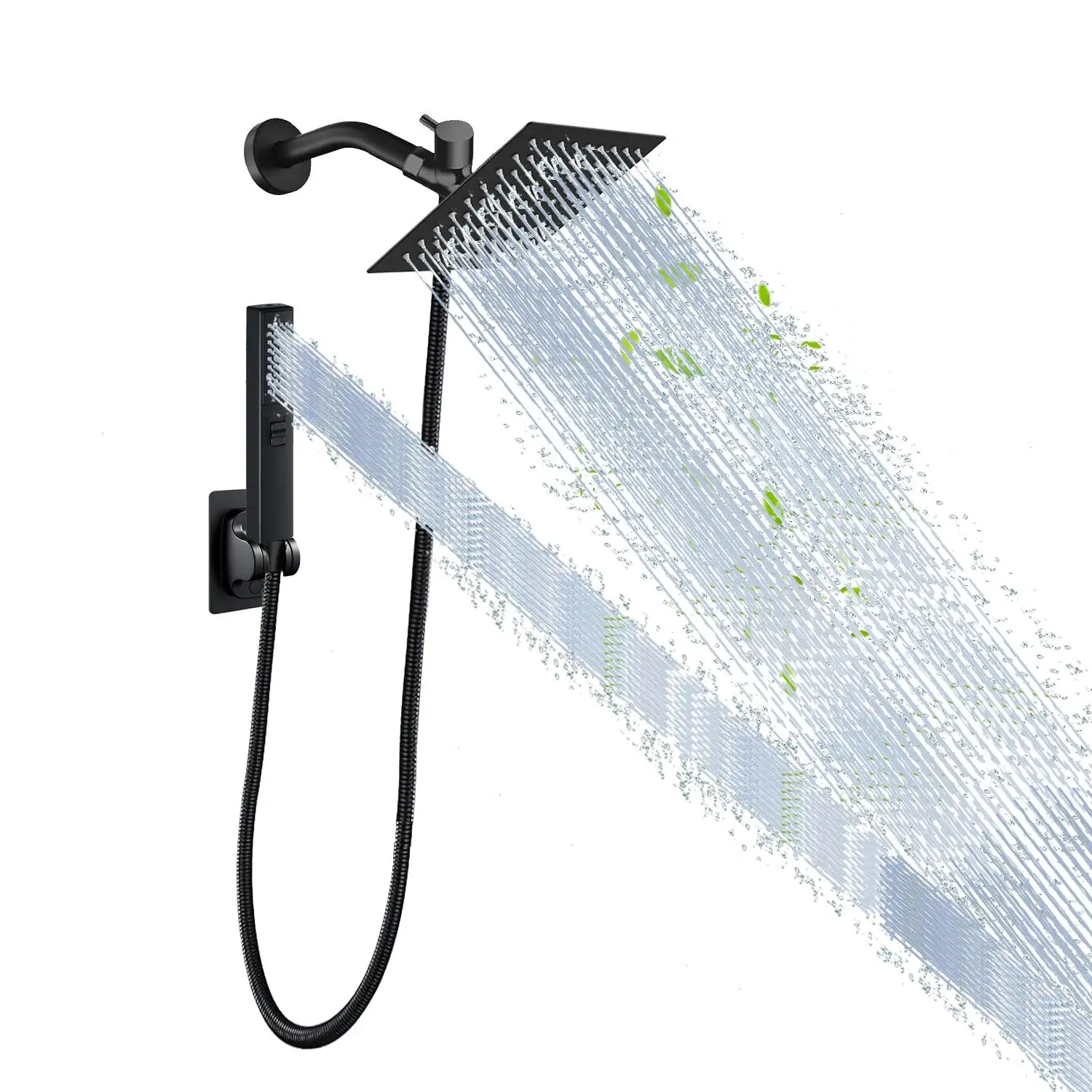 Shower Head with Hose, 1 Set 6/8 Inch Rainfall Shower Heads with Handheld Spray Combo, Dual Shower Head with Extra Long Hose & Multi-modes Settings