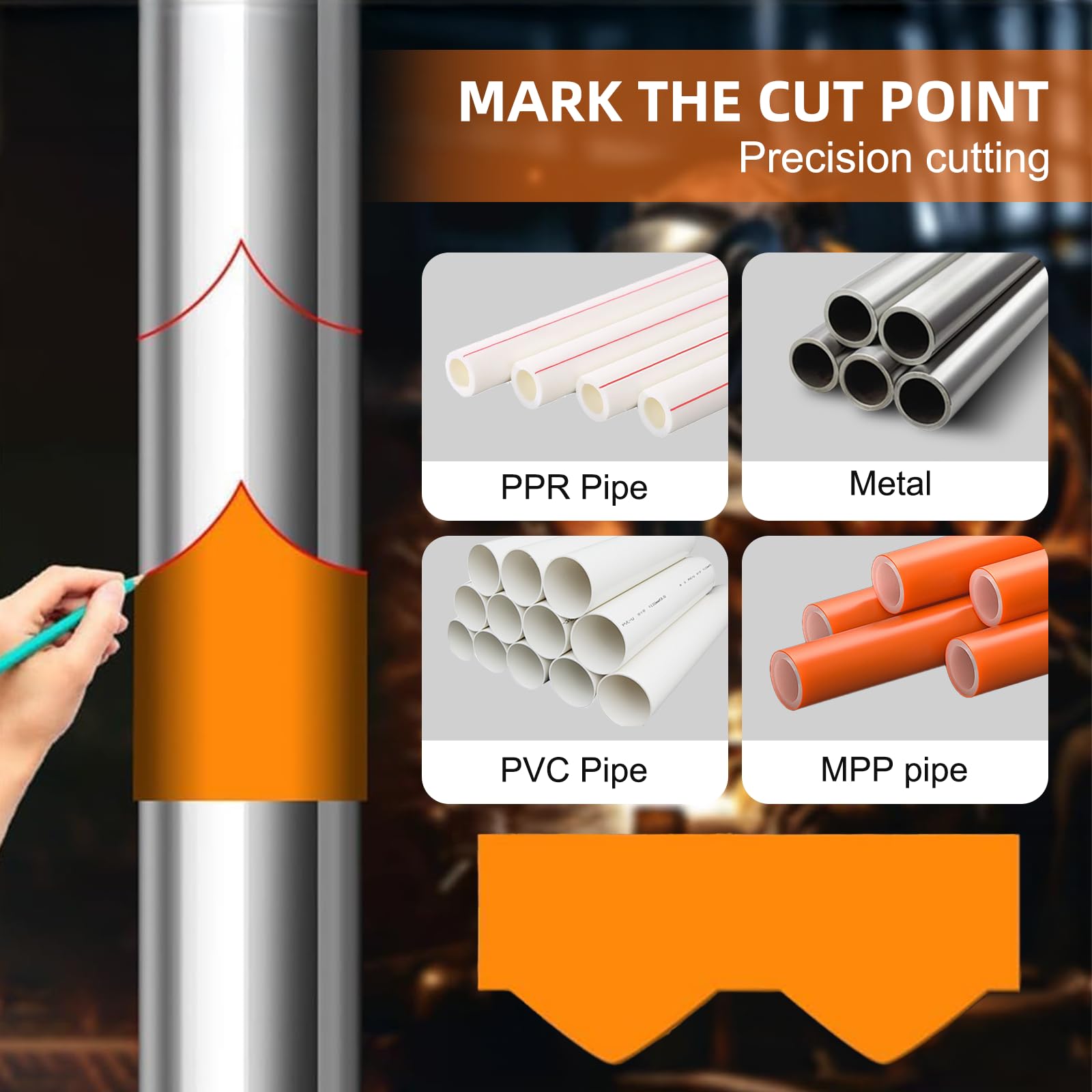 10-Piece Pipe Saddle Template Set - Precision Wrap-Around Pipe Cutting Guide, Multi-Size Tube Notching Tool for Welding & Plumbing (DN20–DN200)