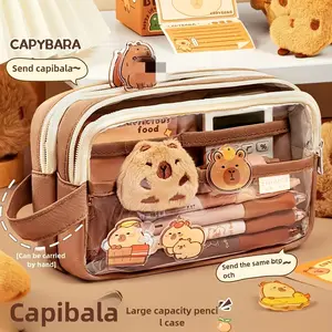 Cute Waterhog Pencil Case Set with Animal Theme Desktop Organizer, Perfect for Students and Animal Lovers, Back-To-School Gift