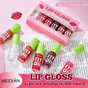 Moisturizing Lip Oil, 6 Counts/box Hydrating Lip Balm, Glossy Lip Glaze Stick, Plumping Lip Cosmetic for Girls & Women