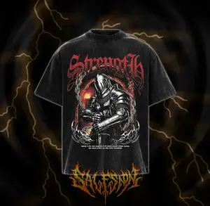 Strength Knight Oversized Graphic Tee Heavyweight Crewneck Sweatshirt Muscle Tank Top Vintage Grunge Streetwear Aesthetic Dark Knight Armor Gym Pump Cover For Men Women 172 Chars